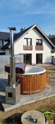 Wood fired hot tub - , with