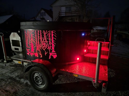 Wood fired mobile - tubs, and