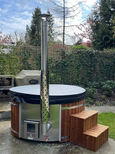 Wood fired hot tub garden - fired,