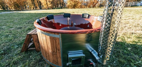 Wood burner hot - wood, tub
