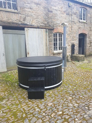 Thermowood fibreglass hot tub - thermowood,