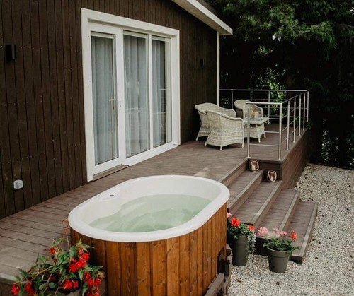 Wood fired fibreglass - hot, tub